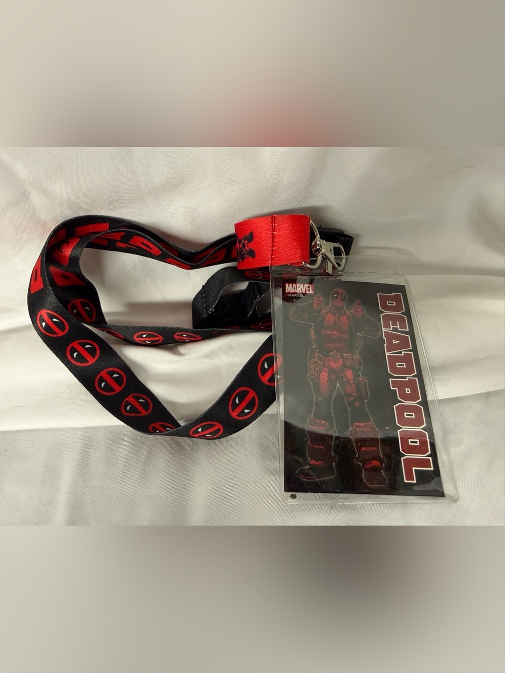 Deadpool Themed Lanyard ID Badge Holder Superhero Movie Keychain Neck Strap